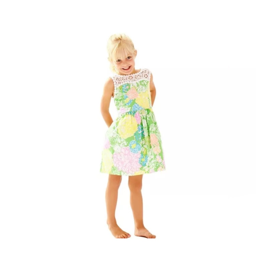 Lilly Pulitzer Girls Mini Raegan Hibiscus Stroll Dress Size 14